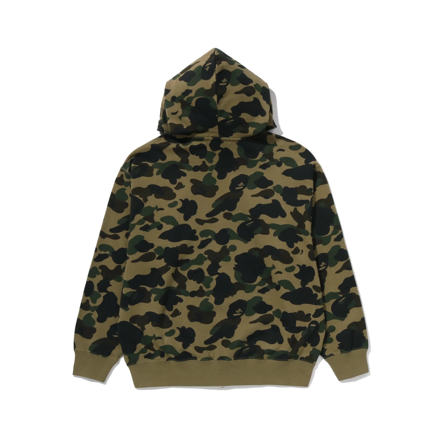 BAPE 1ST Camo BAPE Logo Rhinestone Relaxed Fit Full Zip Hoodie Green