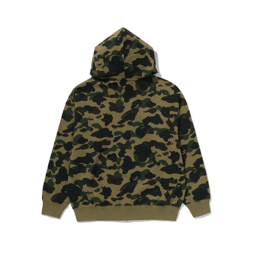 BAPE 1ST Camo BAPE Logo Rhinestone Relaxed Fit Full Zip Hoodie Green