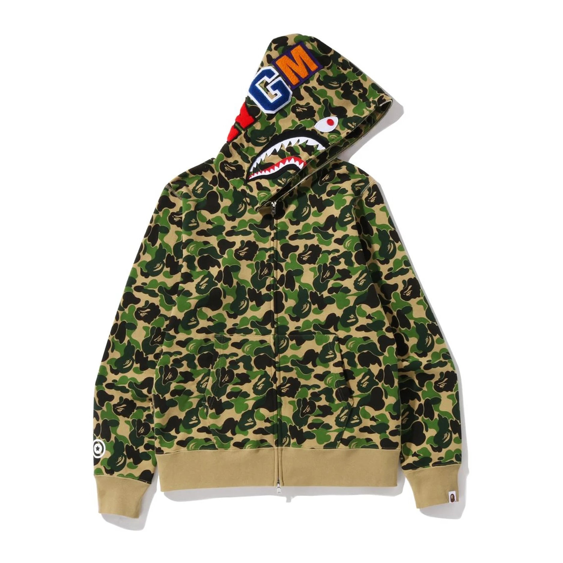 BAPE ABC Camo Shark Full Zip Hoodie Green