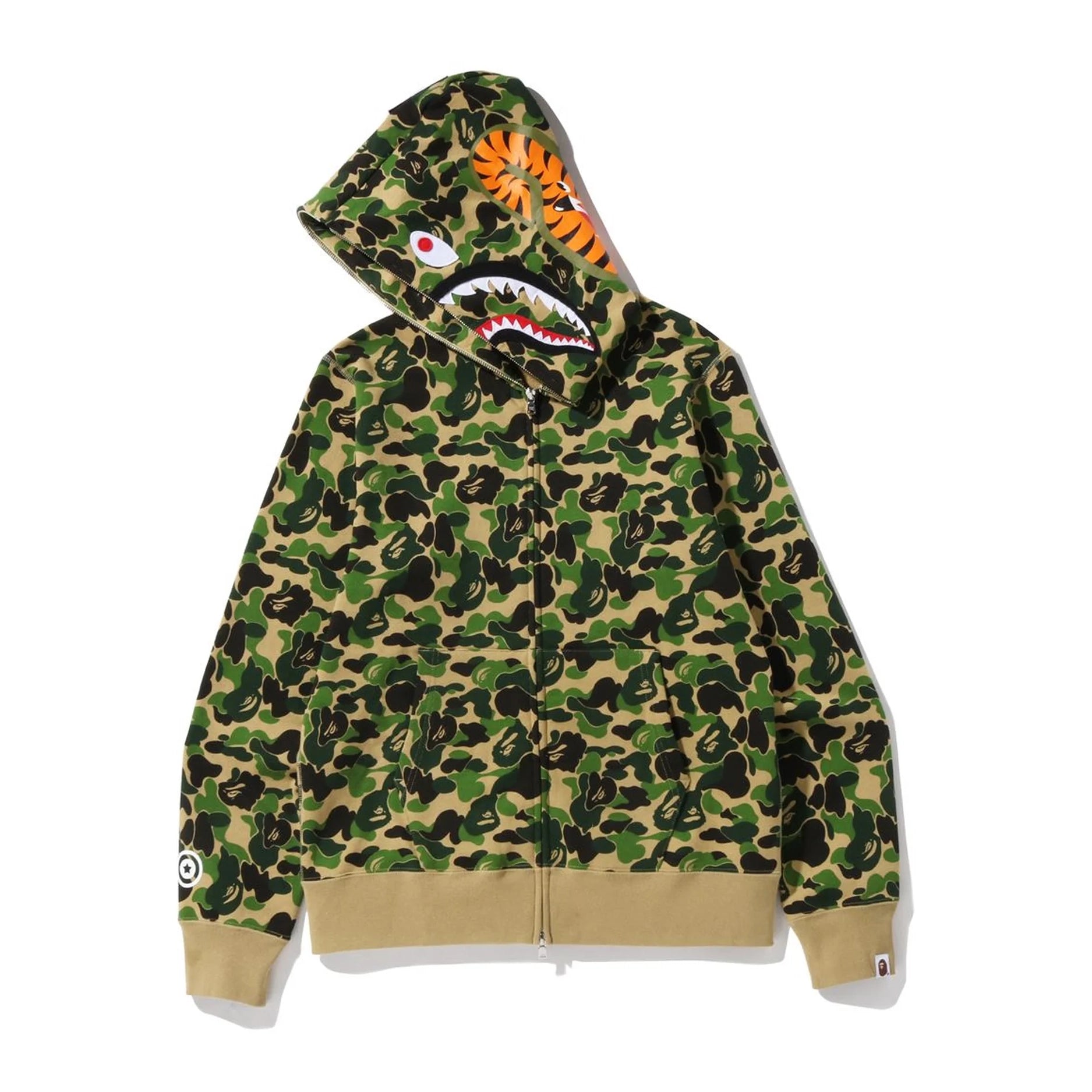 BAPE ABC Camo Shark Full Zip Hoodie Green