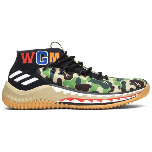 100% authentic Bape Dame 4 sneakers. Pre-owned, no box. Shipped from NZ with AU shipping. Streetwear collab by BAPE & Damian Lillard—rare find for collectors.