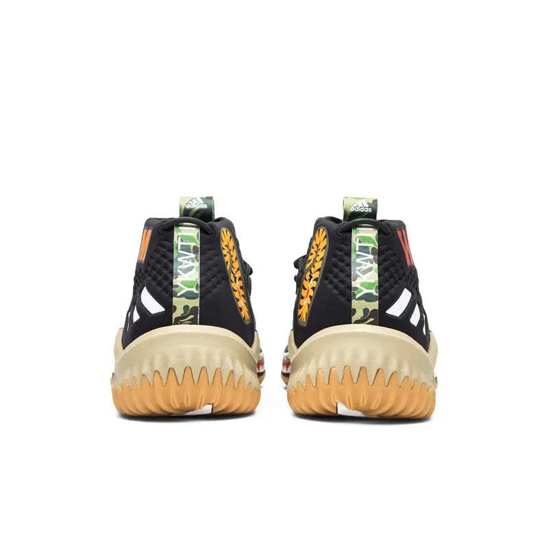 100% authentic Bape Dame 4 sneakers. Pre-owned, no box. Shipped from NZ with AU shipping. Streetwear collab by BAPE & Damian Lillard—rare find for collectors.