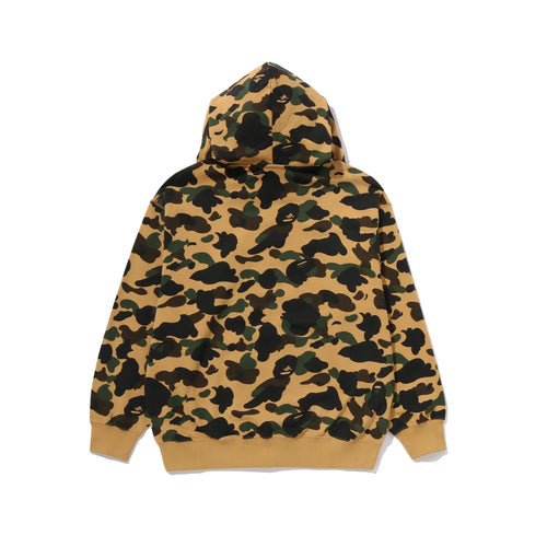 BAPE 1ST Camo BAPE Logo Rhinestone Relaxed Fit Full Zip Hoodie Yellow