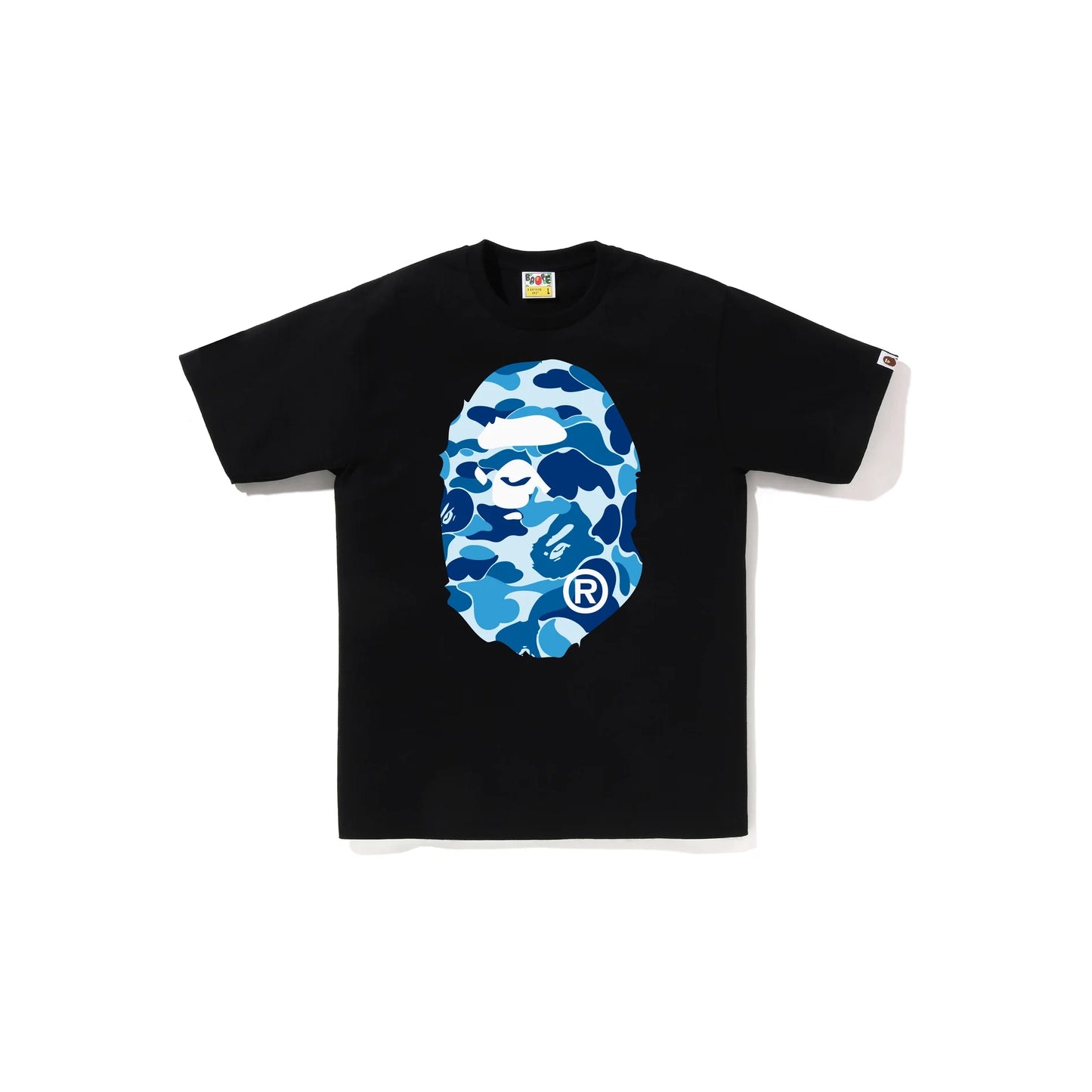 BAPE ABC Camo Big Ape Head Tee 'Black/Blue