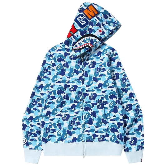 BAPE ABC Camo Shark Full Zip Hoodie 'Blue'