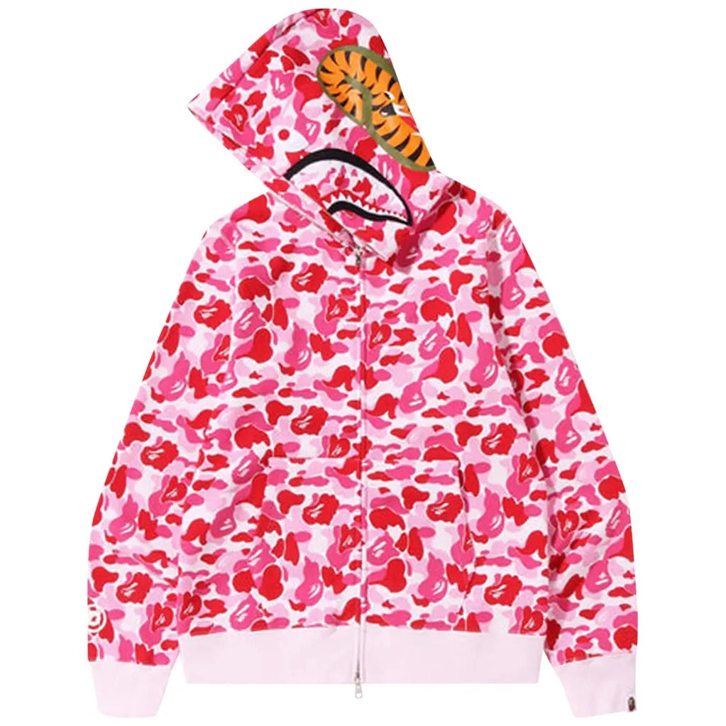 BAPE ABC Camo Shark Full Zip Hoodie Pink