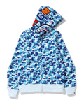 BAPE ABC Camo Shark Full Zip Hoodie Blue