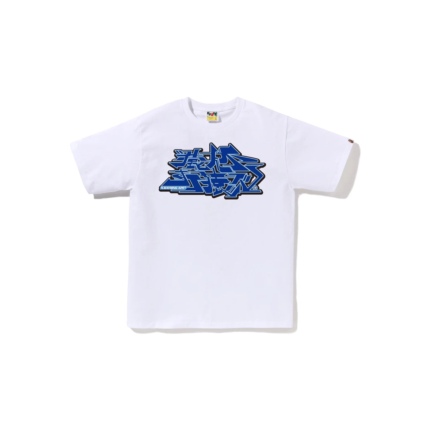 BAPE Asnka Kanji Graffiti Logo Tee 'White/Blue'