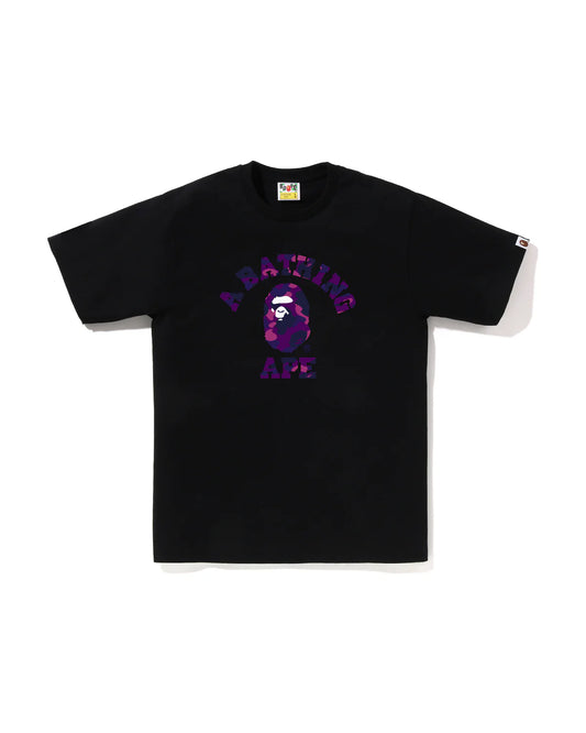 BAPE Color Camo College Tee Black Purple