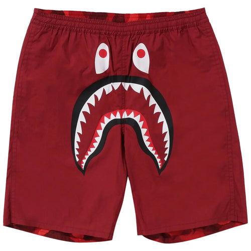 BAPE Color Camo Shark Reversible Shorts Red