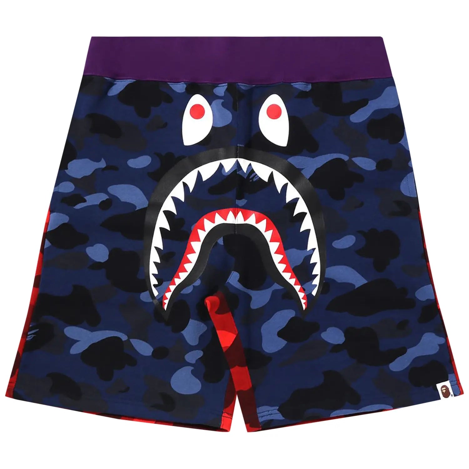 BAPE Crazy Camo Shark Sweat Shorts Blue