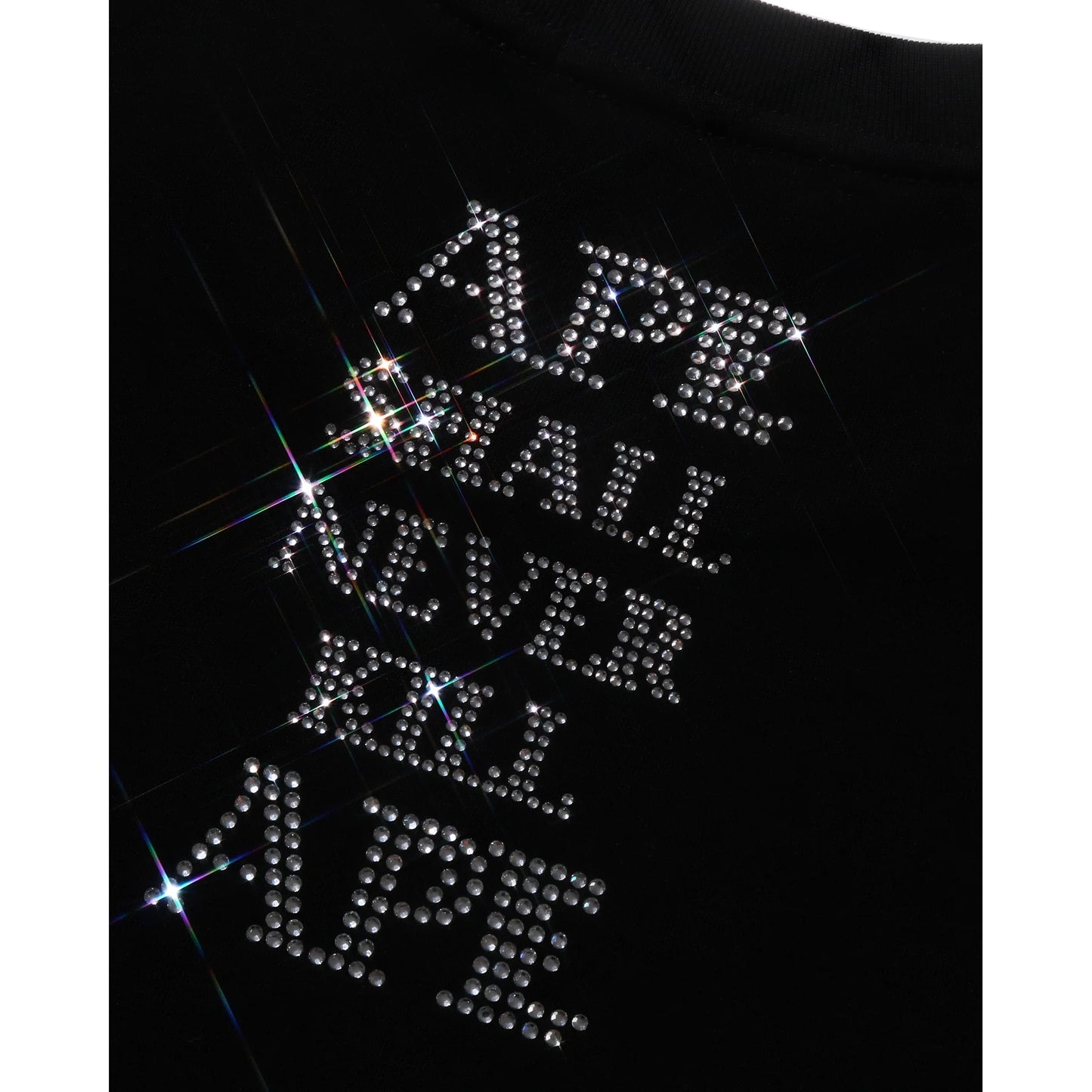 BAPE Rhinestone Bape Logo Relaxed Fit Tee Black