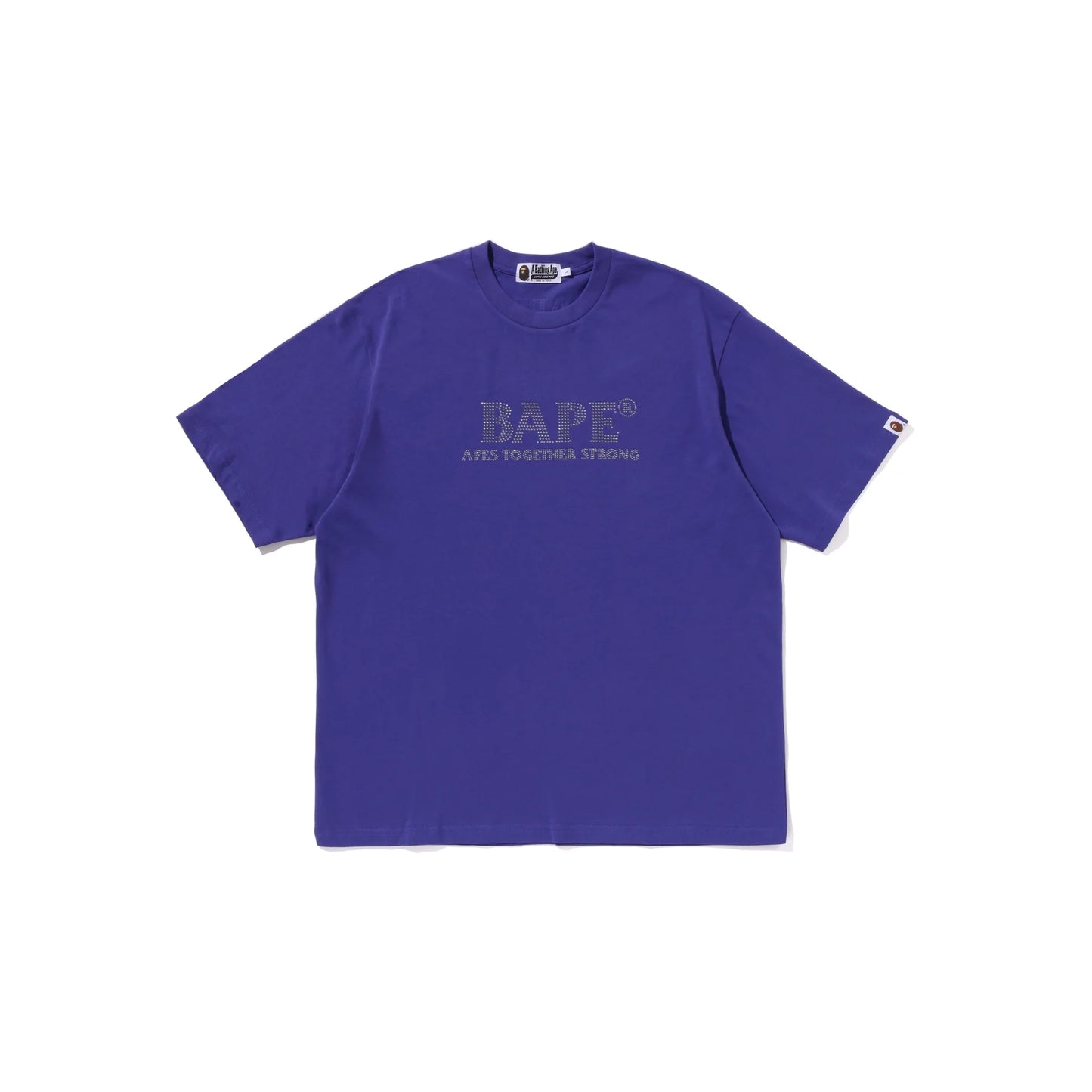 BAPE Rhinestone Bape Logo Relaxed Fit Tee 'Purple'