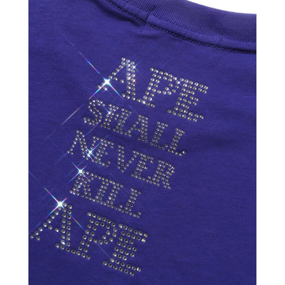 BAPE Rhinestone Bape Logo Relaxed Fit Tee 'Purple'