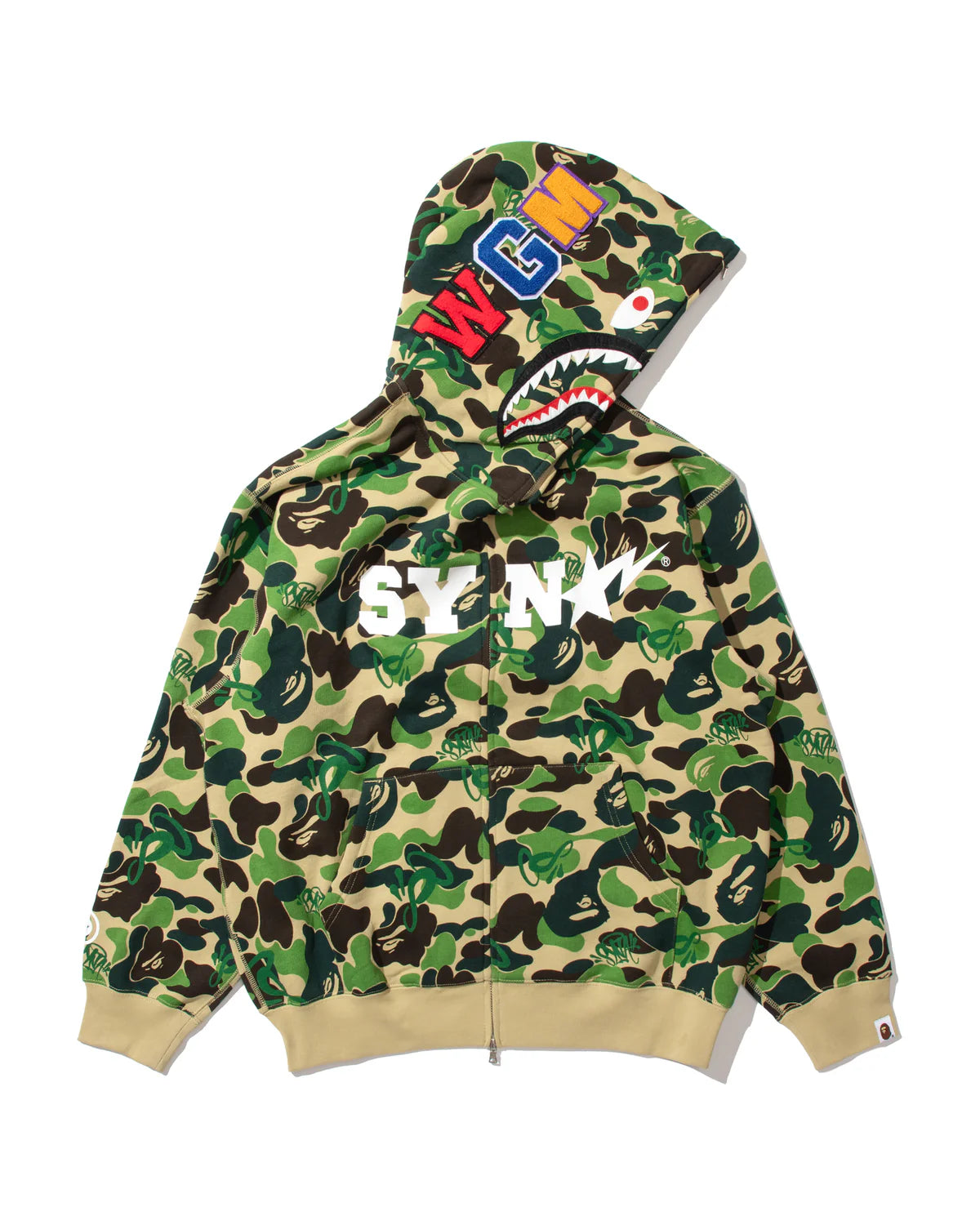 BAPE X Spotify X SYNA By Central Cee Shark Full Zip Hoodie Green