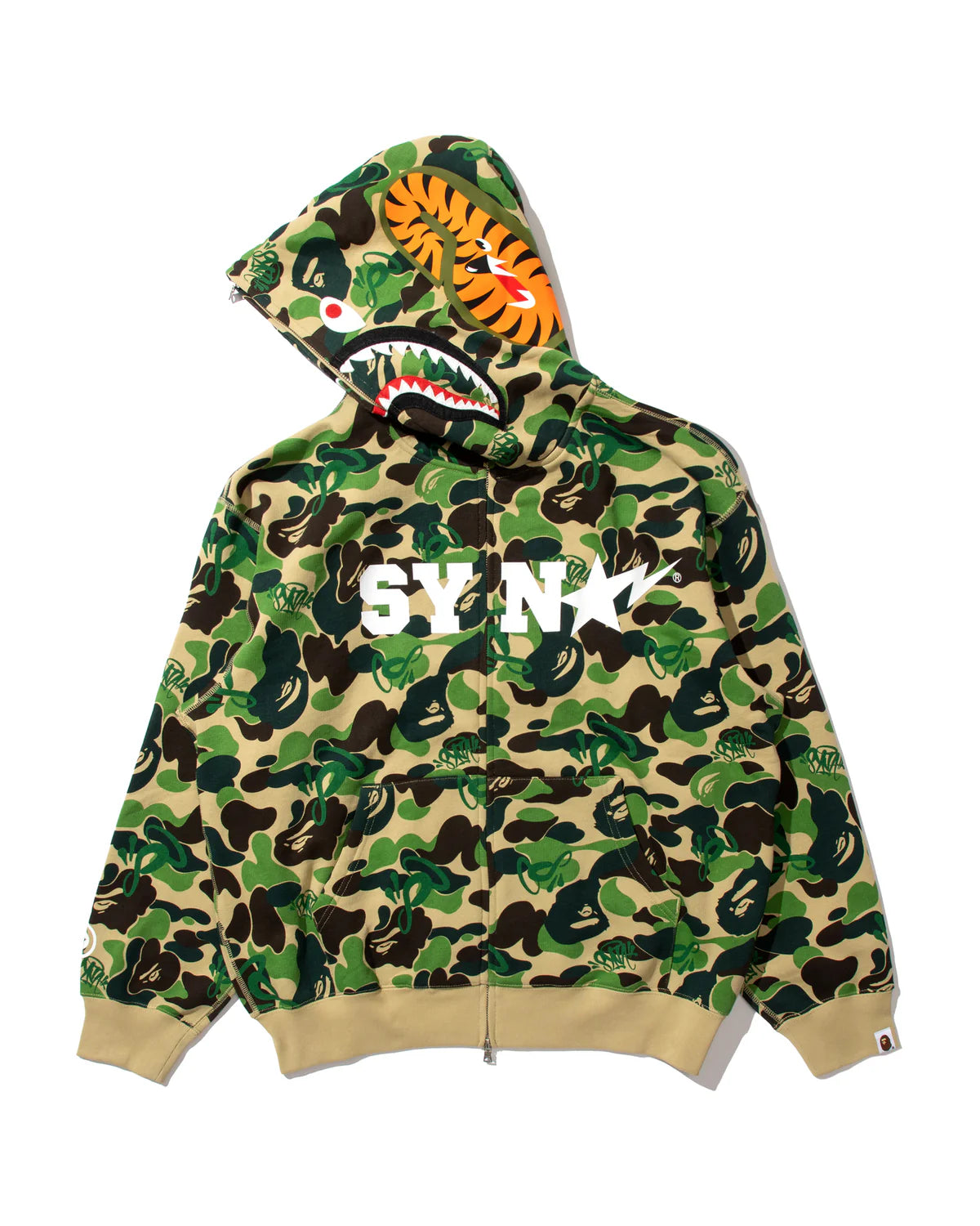 BAPE X Spotify X SYNA By Central Cee Shark Full Zip Hoodie Green