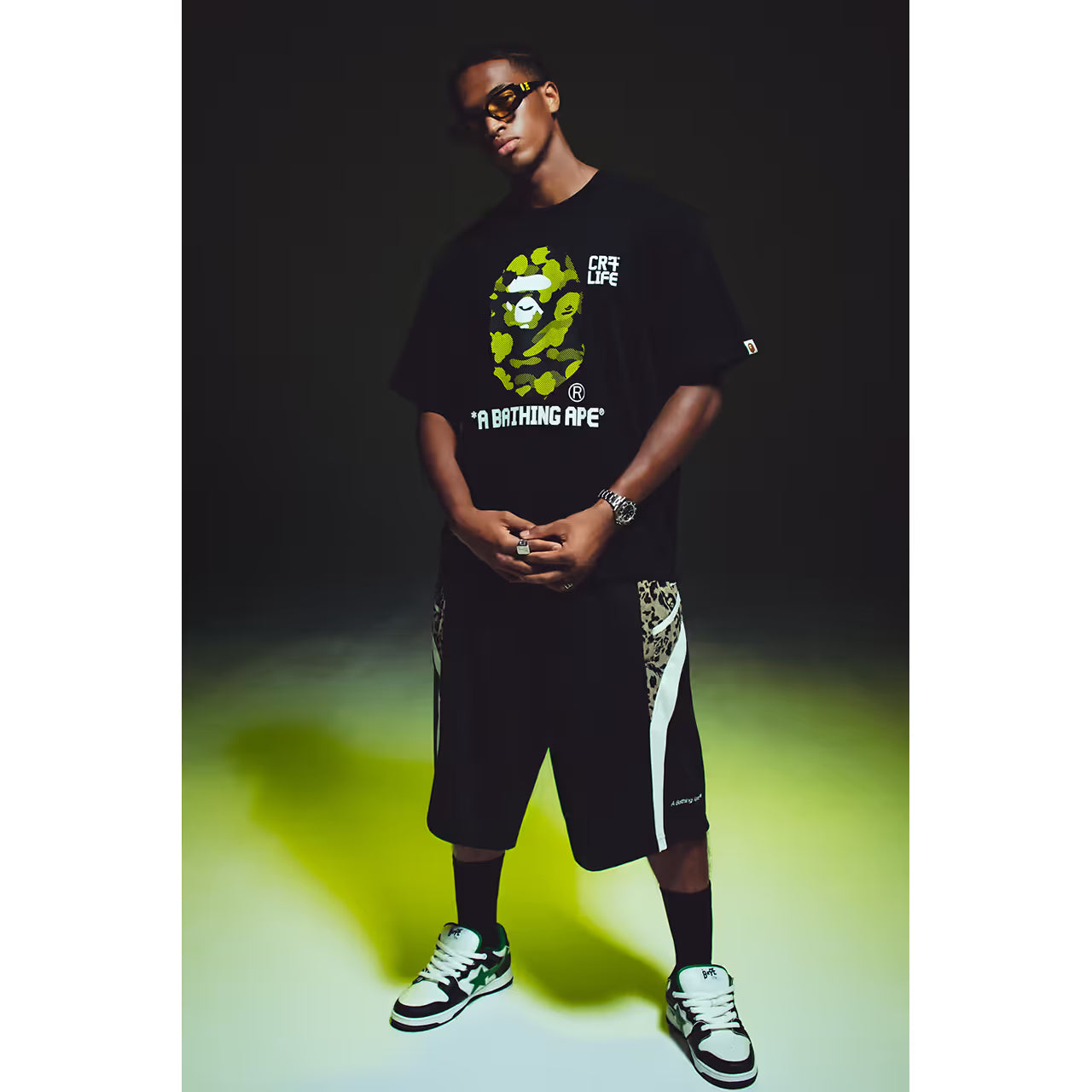 BAPE x Cristiano Ronaldo CR7 Life Camo Relaxed Fit Tee 'Black'