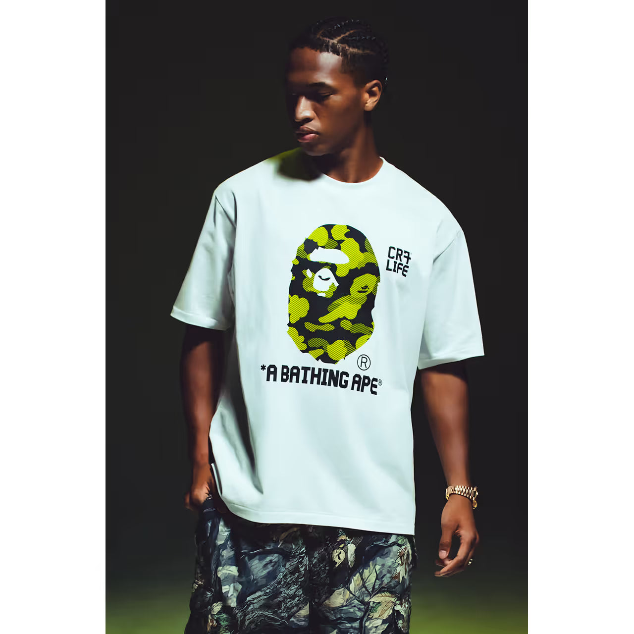 BAPE x Cristiano Ronaldo CR7 Life Camo Relaxed Fit Tee 'White'