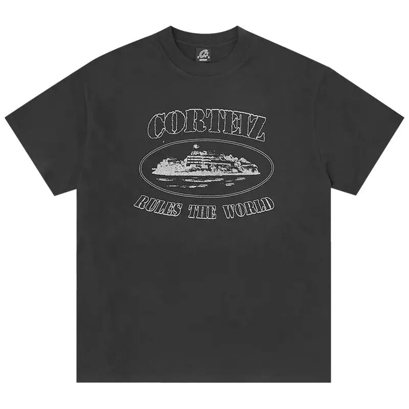 Corteiz Reflective Alcatraz Tee 'Triple Black'