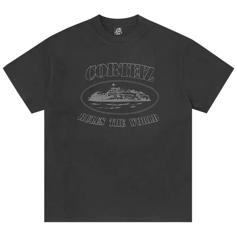 Corteiz Reflective Alcatraz Tee 'Triple Black'