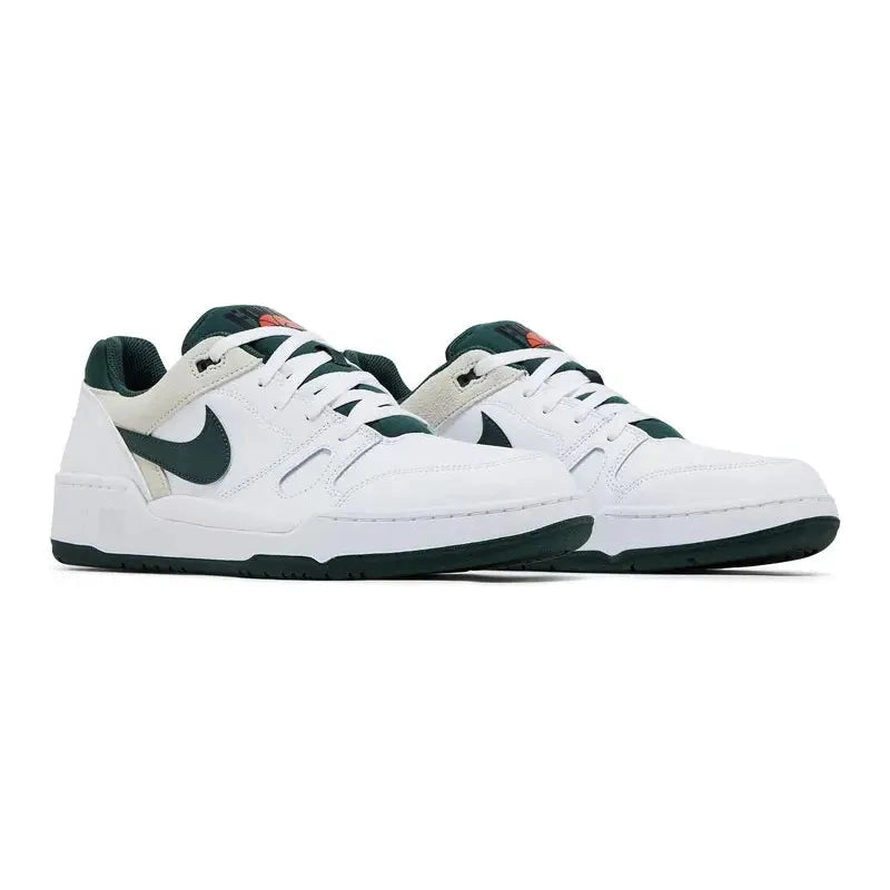 Nike Full Force Low 'Vintage Green' sneakers with white leather upper, vintage green accents, and retro basketball-inspired low-top silhouette