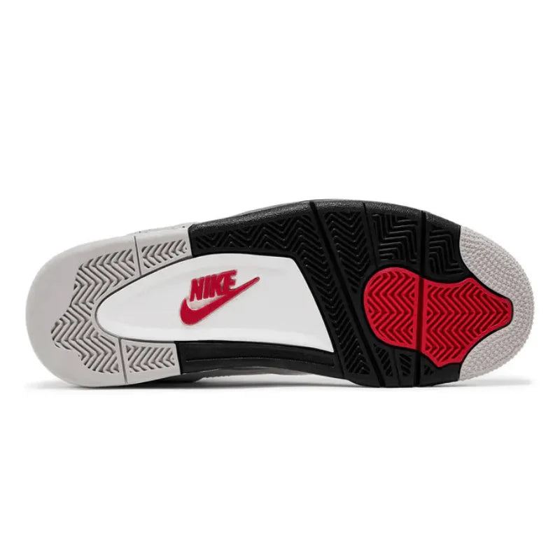 Jordan 4 Retro White Cement (2025) sneaker with white leather upper, cement grey accents, and classic silhouette designed for comfort and everyday wear