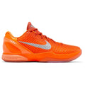 Nike Zoom Kobe 6 Protro 'Total Orange' sneaker with bright orange snakeskin upper, metallic silver Swoosh, Kobe logo on tongue, and Zoom Turbo cushioning