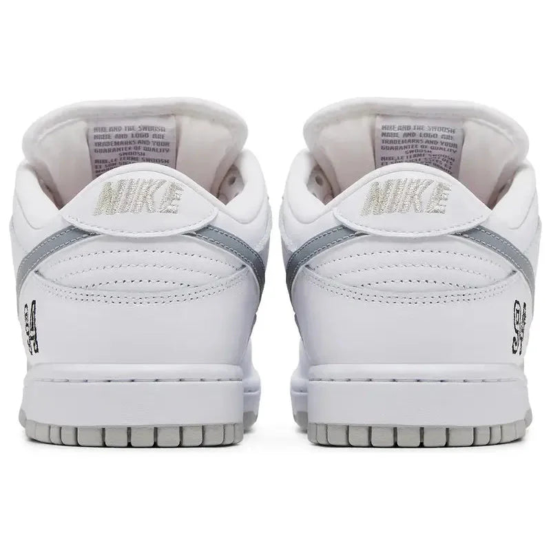 Nike SB Dunk Low Supreme 94 White Metallic Silver