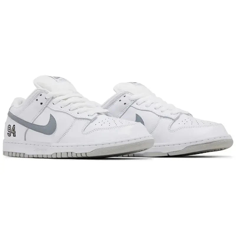 Nike SB Dunk Low Supreme 94 White Metallic Silver