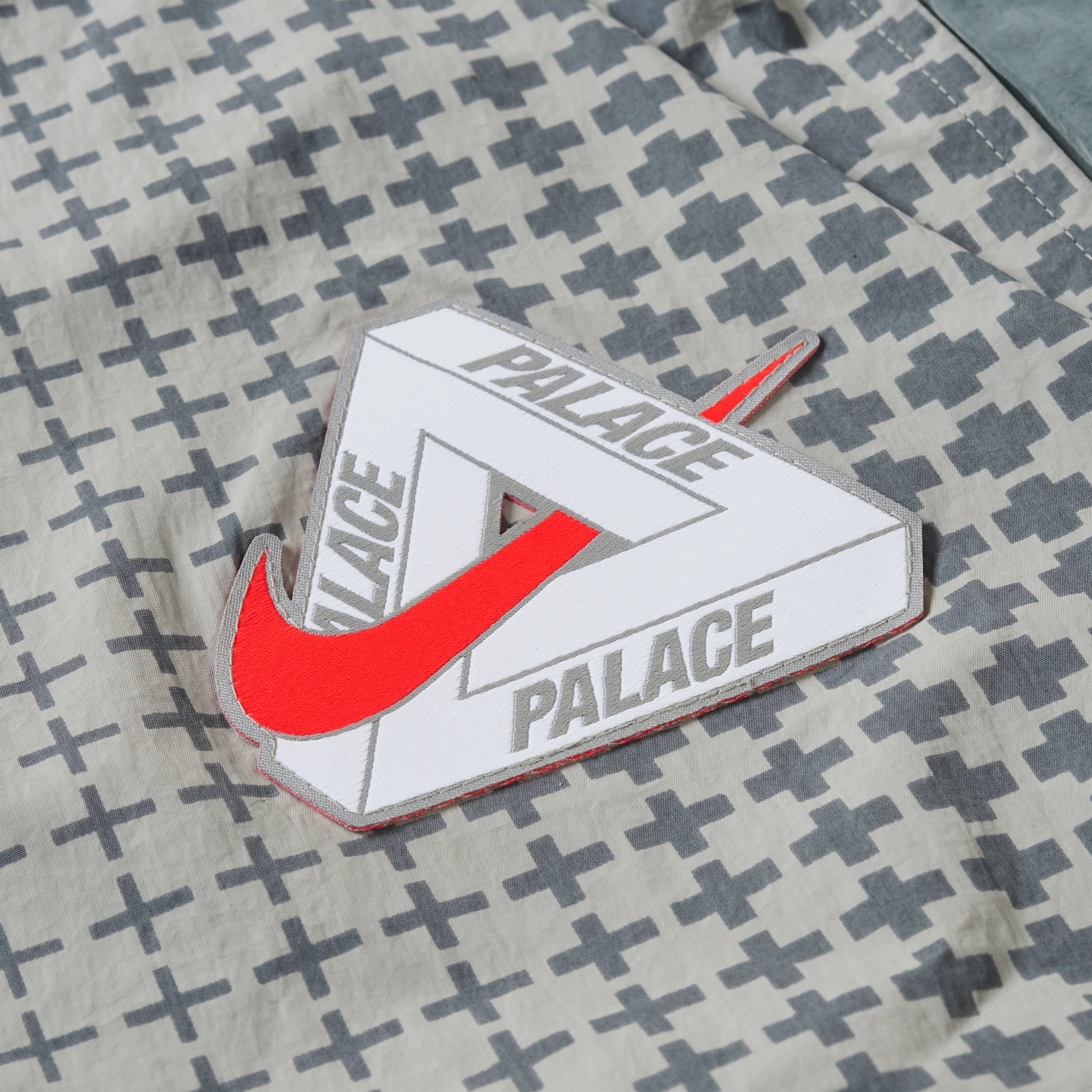 PALACE NIKE ENGLAND SOLO SWOOSH TRACK PANTS PEWTER GREY / COOL GREY / BRIGHT CRIMSON