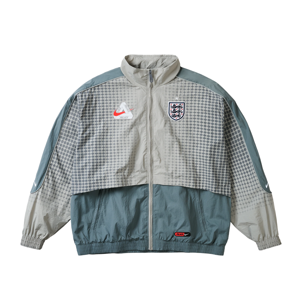PALACE NIKE ENGLAND SOLO SWOOSH TRACK JACKET PEWTER GREY / COOL GREY