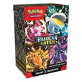 Pokémon Scarlet & Violet Paldean Fates Booster Bundle with 6 sealed packs featuring Shiny Pokémon, Tera Pokémon ex, and characters like Pikachu and Charizard