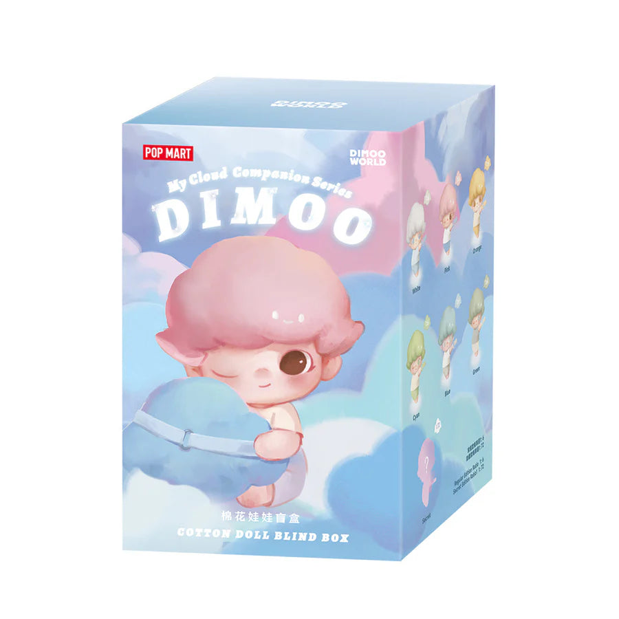 POP MART DIMOO My Cloud Companion blind box with soft cotton doll, featuring playful cloud-inspired design and collectible character detail