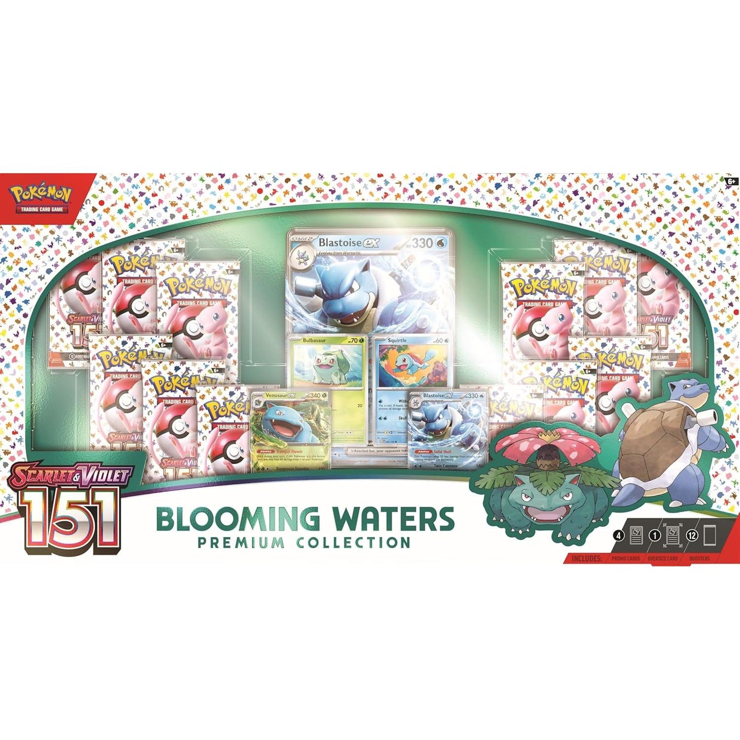 Pokemon TCG: Blooming Waters 151 Premium Collection - 12 Packs, Promos