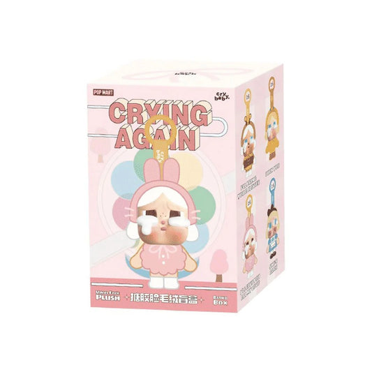 POP MART CryBaby Crying Again Vinyl Face Plush — single blind box surprise character with expressive face plush design