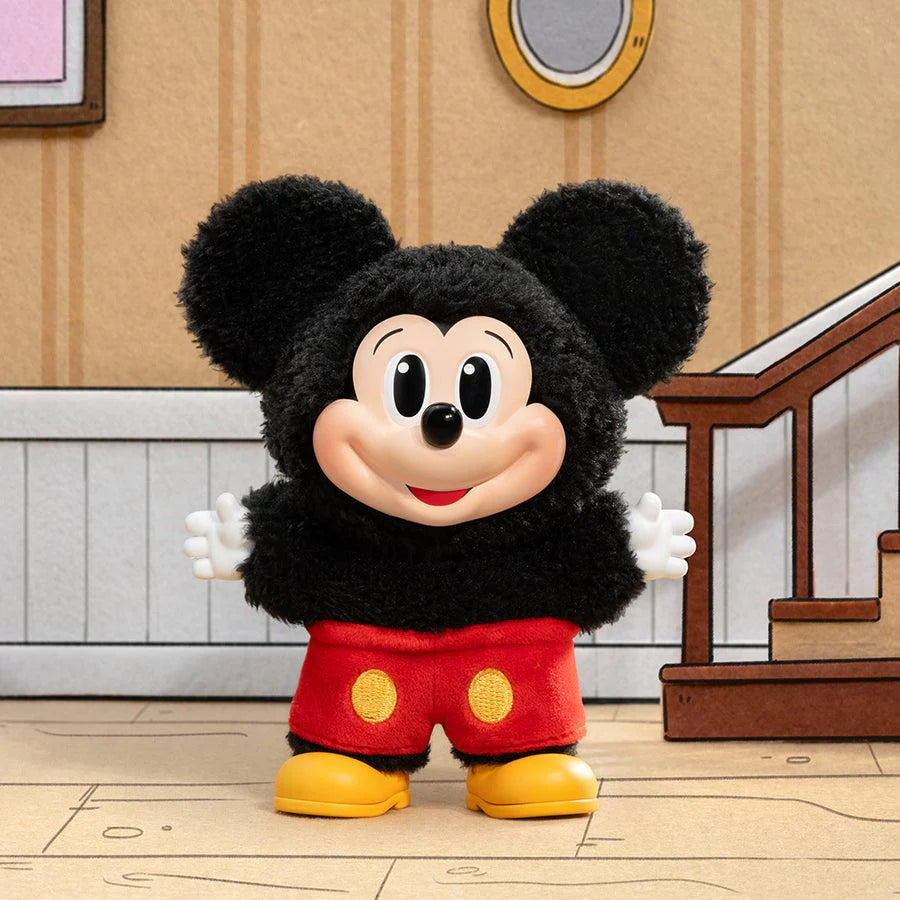 POP MART Mickey Family Together plush keychain — sealed case of 8 blind boxes with surprise Disney characters