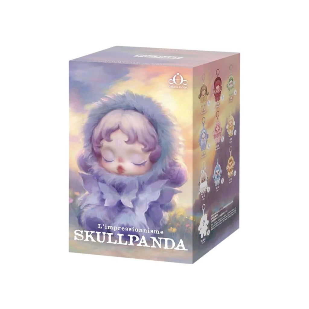SKULLPANDA L'impressionnisme plush doll from POP MART blind box, soft fabric with artistic impressionist-style design