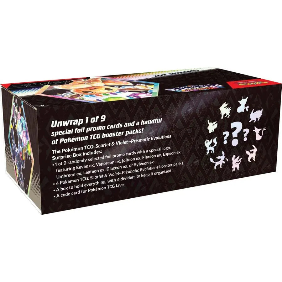 Pokémon TCG: Prismatic Evolutions Surprise Box featuring rare and powerful cards. Shipped from NZ with delivery available to Australia.