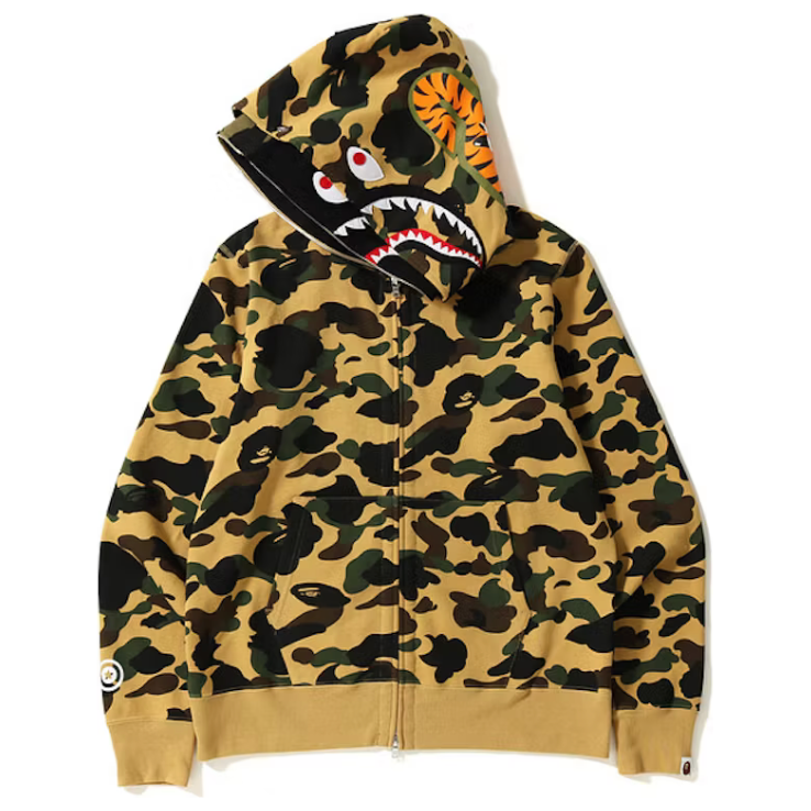 BAPE 1st Camo Shark Wide Full Zip Double Hoodie