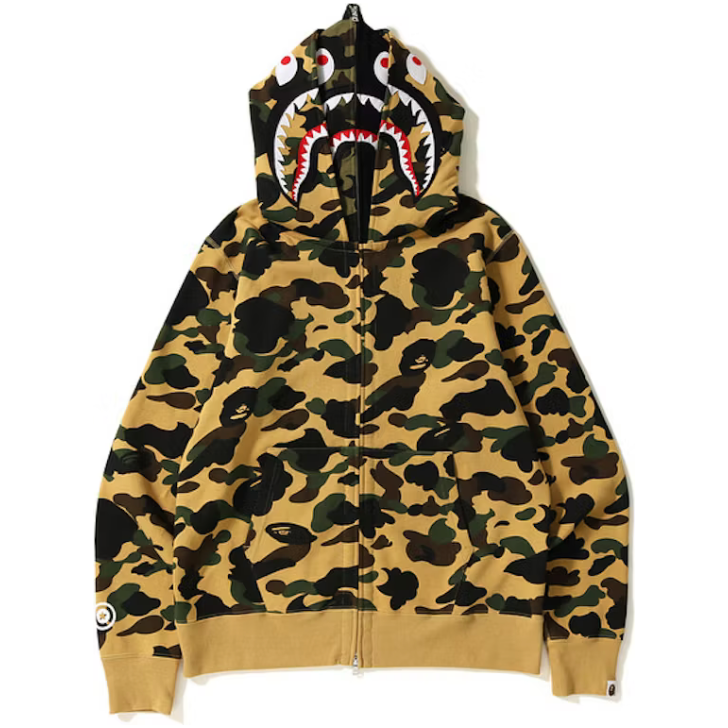 BAPE 1st Camo Shark Wide Full Zip Double Hoodie