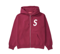 Supreme S Logo Zip Up Hooded Sweatshirt Raspberry (25FW)