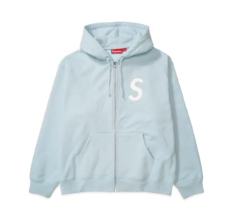 Supreme S Logo Zip Up Hooded Sweatshirt Light Blue (25FW)