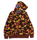 BAPE 1st Camo Shark Full Zip Hoodie Orange