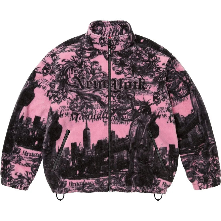 Supreme New York Fleece Jacket Pink