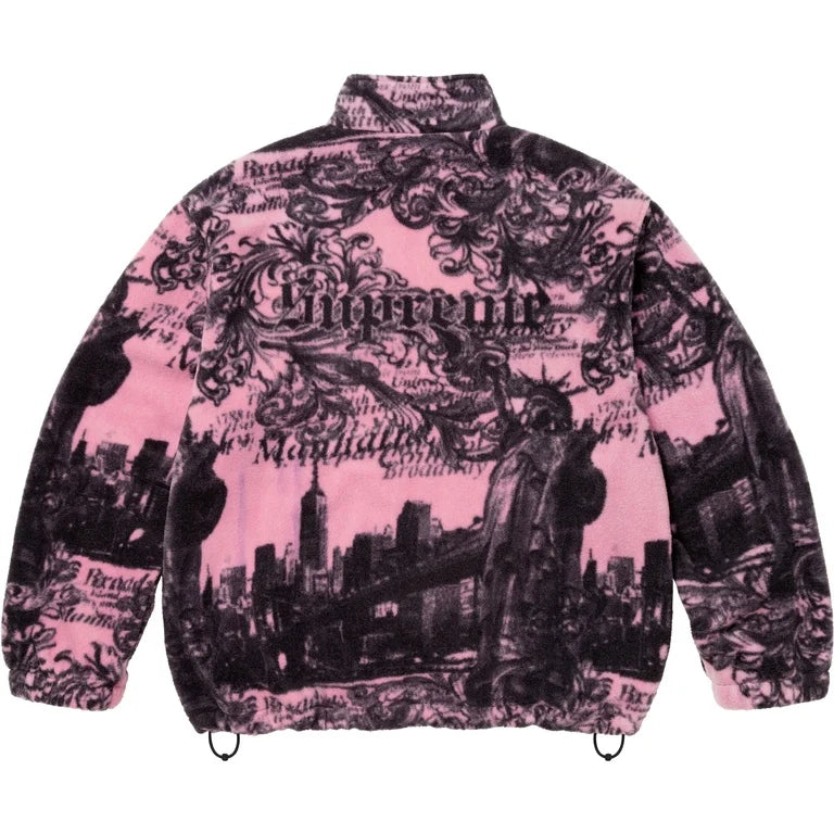 Supreme New York Fleece Jacket Pink