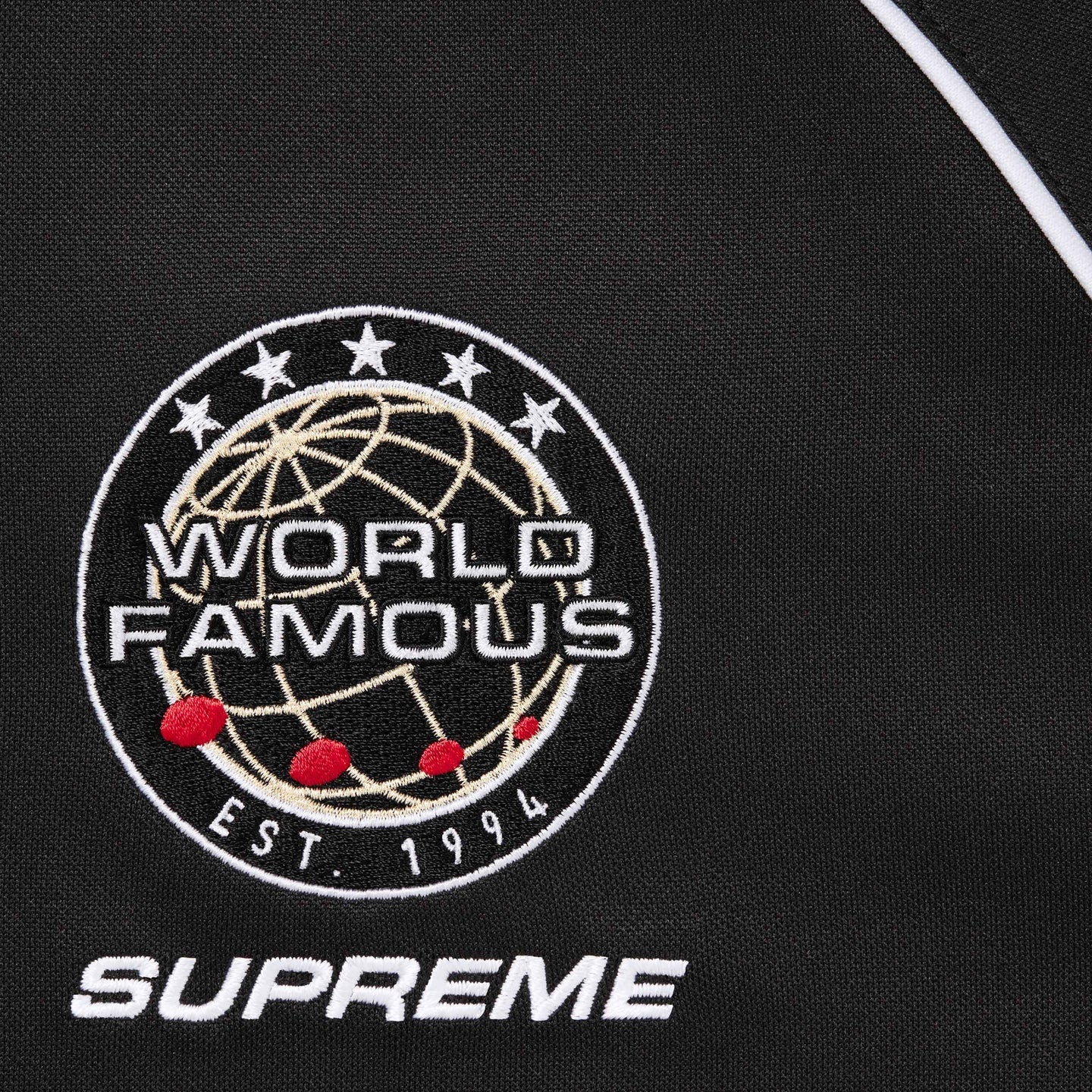 Supreme Piping Soccer Jersey Black