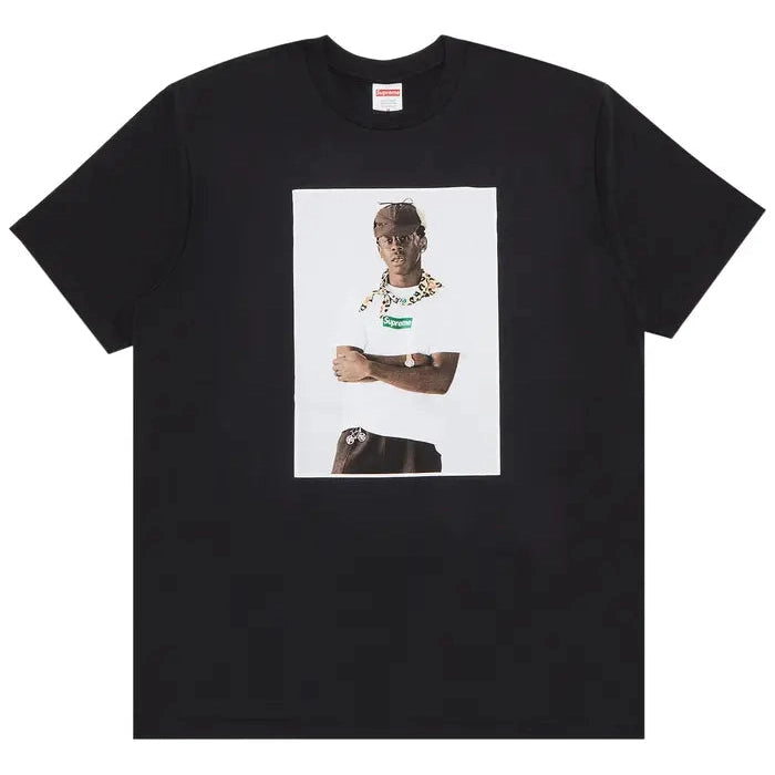 Supreme Tyler, The Creator Tee in Black with bold front graphic and soft cotton fabric, designed for comfort and standout streetwear style