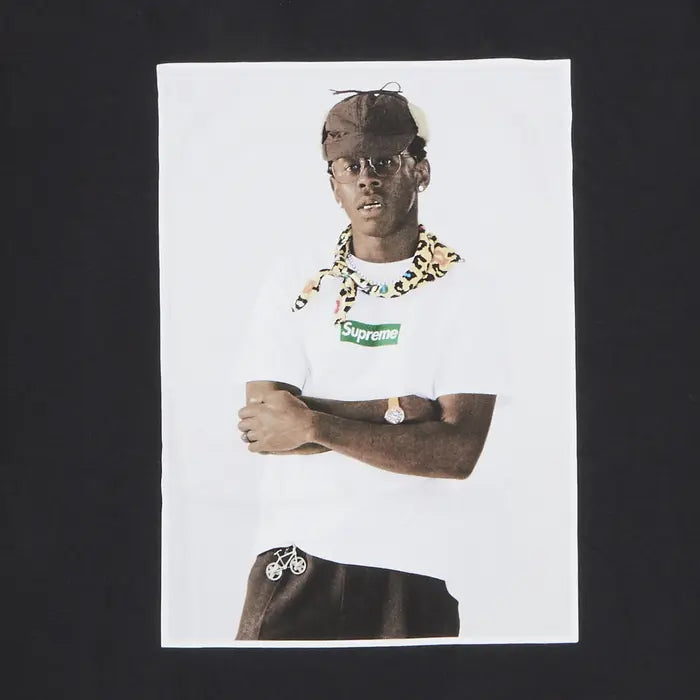 Supreme Tyler, The Creator Tee in Black with bold front graphic and soft cotton fabric, designed for comfort and standout streetwear style