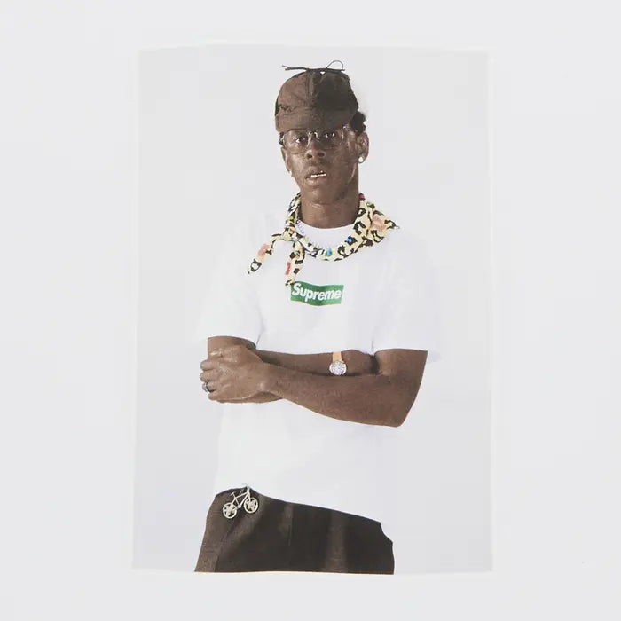 Supreme Tyler, The Creator Tee in White with bold front graphic and soft cotton fabric—perfect for standout streetwear and fan collections