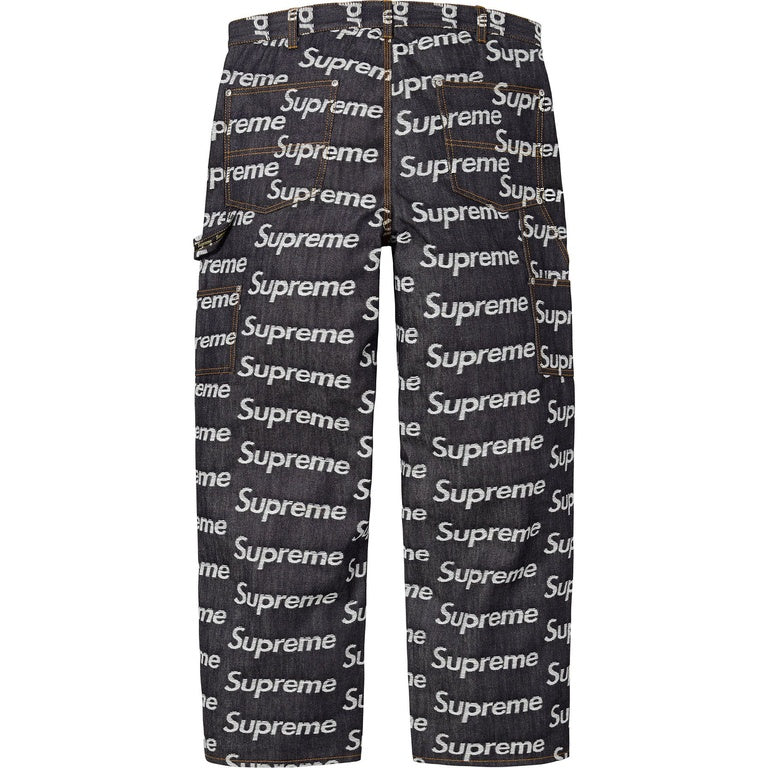 Supreme Jacquard Logos Double Knee Denim Painter Jean Indigo